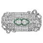 Antique Art Deco Diamond Emerald Platinum Bow Brooch Pendant Necklace Necklace
