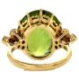 Estate Peridot Diamond 18K Yellow Gold British Cocktail Ring