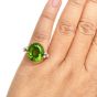 Estate Peridot Diamond 18K Yellow Gold British Cocktail Ring