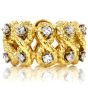 Vintage David Webb Diamond 18K Yellow Gold Platinum Infinity Eternity Band Ring