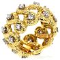 Vintage David Webb Diamond 18K Yellow Gold Platinum Infinity Eternity Band Ring