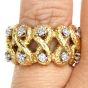 Vintage David Webb Diamond 18K Yellow Gold Platinum Infinity Eternity Band Ring