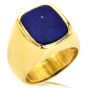 Estate Lapiz Lazuli 18K Yellow Gold Men's Signet Ring