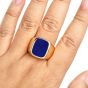 Estate Lapiz Lazuli 18K Yellow Gold Men's Signet Ring