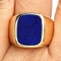 Estate Lapiz Lazuli 18K Yellow Gold Men's Signet Ring