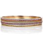 Estate Diamond Yellow Pink Sapphire 18K Tri-Color Gold 7 Days Of the Week Stackable Semanario Bangle Bracelets