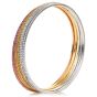 Estate Diamond Yellow Pink Sapphire 18K Tri-Color Gold 7 Days Of the Week Stackable Semanario Bangle Bracelets