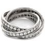 Cartier Diamond 18K White Gold Classic Trinity Band Rolling Ring Size 50