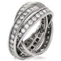 Cartier Diamond 18K White Gold Classic Trinity Band Rolling Ring Size 50