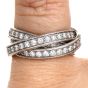 Cartier Diamond 18K White Gold Classic Trinity Band Rolling Ring Size 50