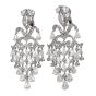 Orianne Collins 42.0cts Pear Cut Diamond 18K White Gold Chandelier Dangle Drop Earrings