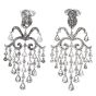 Orianne Collins 42.0cts Pear Cut Diamond 18K White Gold Chandelier Dangle Drop Earrings