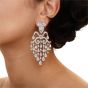 Orianne Collins 42.0cts Pear Cut Diamond 18K White Gold Chandelier Dangle Drop Earrings