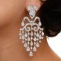Orianne Collins 42.0cts Pear Cut Diamond 18K White Gold Chandelier Dangle Drop Earrings