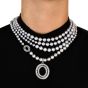 Modern Ivanka Trump Diamond  Pearl 18K Gold Pendant 66'' Long Strand Necklace
