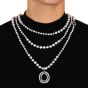 Modern Ivanka Trump Diamond  Pearl 18K Gold Pendant 66'' Long Strand Necklace