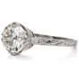 Antique Edwardian Old European Diamond Platinum Filigree Solitaire Engagement Ring