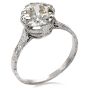 Antique Edwardian Old European Diamond Platinum Filigree Solitaire Engagement Ring