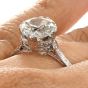 Antique Edwardian Old European Diamond Platinum Filigree Solitaire Engagement Ring