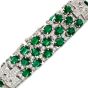Diamond Emerald 18K White Gold Geometric Link Bracelet