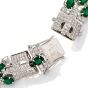 Diamond Emerald 18K White Gold Geometric Link Bracelet