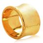 Jacente Italian 18K Yellow Gold Concave Mirror Finish Wide Bangle Bracelet