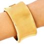 Jacente Italian 18K Yellow Gold Concave Mirror Finish Wide Bangle Bracelet
