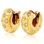 O.J. Perrin Vintage Diamond 18K Yellow Gold Scales French Hoop Earrings