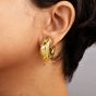 O.J. Perrin Vintage Diamond 18K Yellow Gold Scales French Hoop Earrings