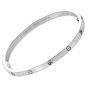Cartier Love Diamond 18K White Gold Small Model Bangle Bracelet Size 16