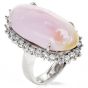 Certified GIA Conch Pearl Diamond Platinum Cocktail Ring
