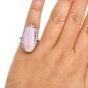 Certified GIA Conch Pearl Diamond Platinum Cocktail Ring