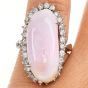 Certified GIA Conch Pearl Diamond Platinum Cocktail Ring