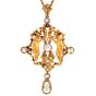 Carrera y Carrera Rose Cut Diamond 18K Gold Twin Cherub Gemini Pin Brooch Pendant 