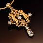 Carrera y Carrera Rose Cut Diamond 18K Gold Twin Cherub Gemini Pin Brooch Pendant 