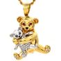 Ralston Vintage Diamond Ruby Sapphire 18K Gold Teddy Bear Collectible Pin Brooch Pendant