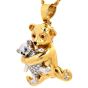 Ralston Vintage Diamond Ruby Sapphire 18K Gold Teddy Bear Collectible Pin Brooch Pendant