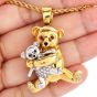 Ralston Vintage Diamond Ruby Sapphire 18K Gold Teddy Bear Collectible Pin Brooch Pendant