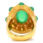 Vintage Green Chrysoberyl Diamond 18K Yellow Gold Halo Cocktail Ring