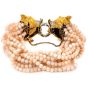 Retro Diamond Emerald 18K Tiger Head Coral Beaded Bracelet-Dover Jewelry