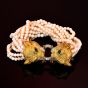Retro Diamond Emerald 18K Tiger Head Coral Beaded Bracelet-Dover Jewelry