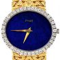 Vintage Piaget Diamond Lapis Lazuli Dial 18K Gold Ladies Watch