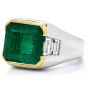 Bvlgari Bulgari 4.59cts Emerald Diamond Platinum Estate Pinky Cocktail Ring