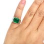 Bvlgari Bulgari 4.59cts Emerald Diamond Platinum Estate Pinky Cocktail Ring