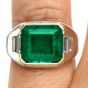 Bvlgari Bulgari 4.59cts Emerald Diamond Platinum Estate Pinky Cocktail Ring