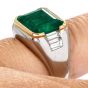 Bvlgari Bulgari 4.59cts Emerald Diamond Platinum Estate Pinky Cocktail Ring