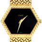 Piaget Vintage Ref 9559 18K Yellow Gold Hexagonal Black Dial Ladies Watch
