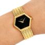 Piaget Vintage Ref 9559 18K Yellow Gold Hexagonal Black Dial Ladies Watch