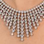 Estate 24.00 Carat round-cut  Diamond 18k gold Fringe Necklace
