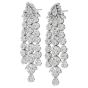 Estate 6.91cts Diamond 18K White Gold Floral Link Dangle Drop Earrings